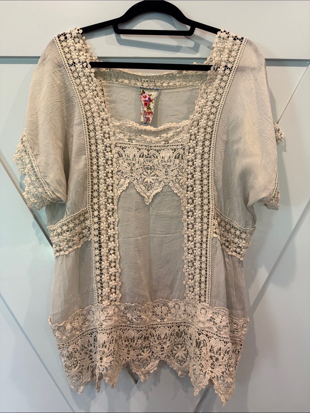 Johnny Was Cream Crochet Lace Boho Blouse - Picture 1 of 7
